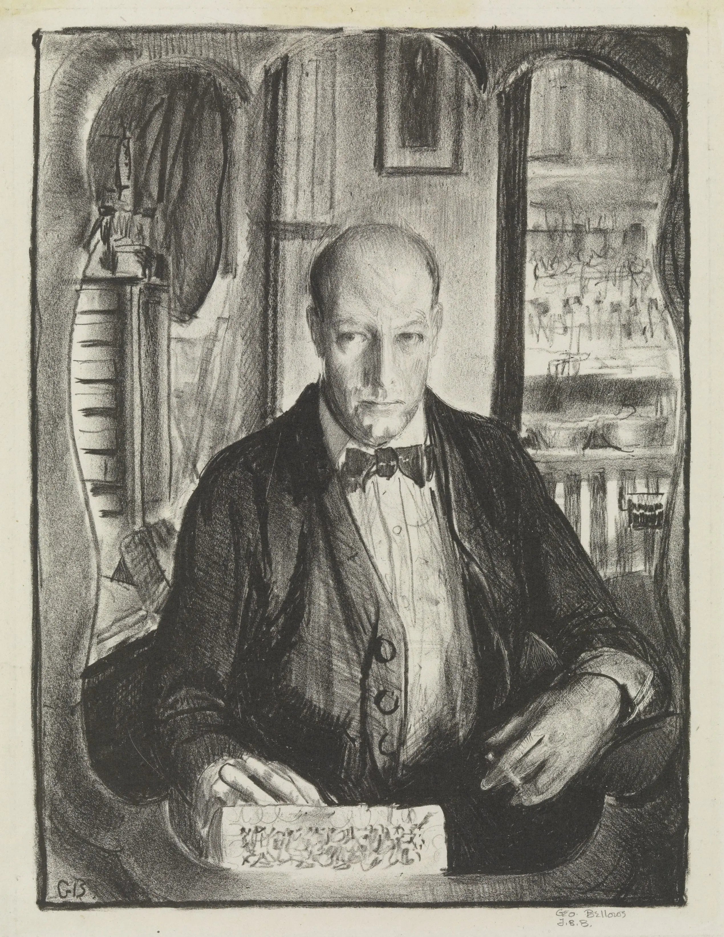 {{ product_title }} Fine Art Print | {{ product_vendor }} Jakero77 George Bellows - Self-Portrait Tuxedo (1921) Signed - 17" x 22" Fine Art Print Art Print  Jakero77