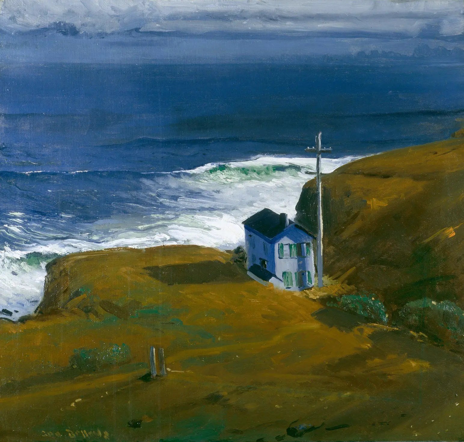 {{ product_title }} Fine Art Print | {{ product_vendor }} Jakero77 George Bellows - Shore House (1911) Beach Signed - 17" x 22" Fine Art Print Art Print  Jakero77