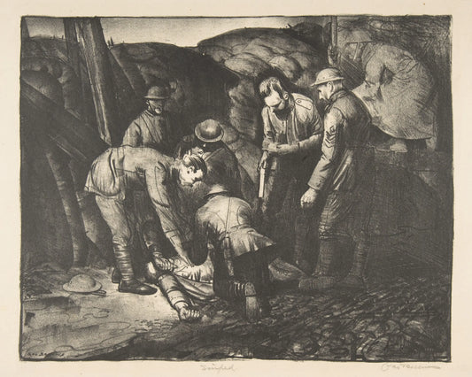 {{ product_title }} Fine Art Print | {{ product_vendor }} Jakero77 George Bellows - Sniped (1918) World War 1 WWI Signed - 17" x 22" Fine Art Print Art Print  Jakero77