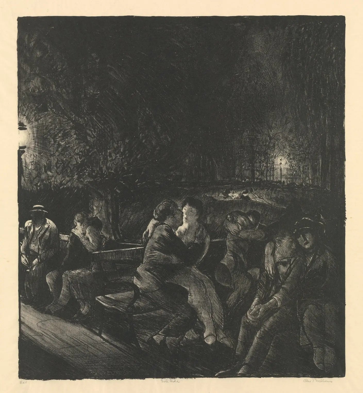 {{ product_title }} Fine Art Print | {{ product_vendor }} Jakero77 George Bellows - Solitude, Romantic Couples (1917) Signed - 17"x22" Fine Art Print Art Print  Jakero77