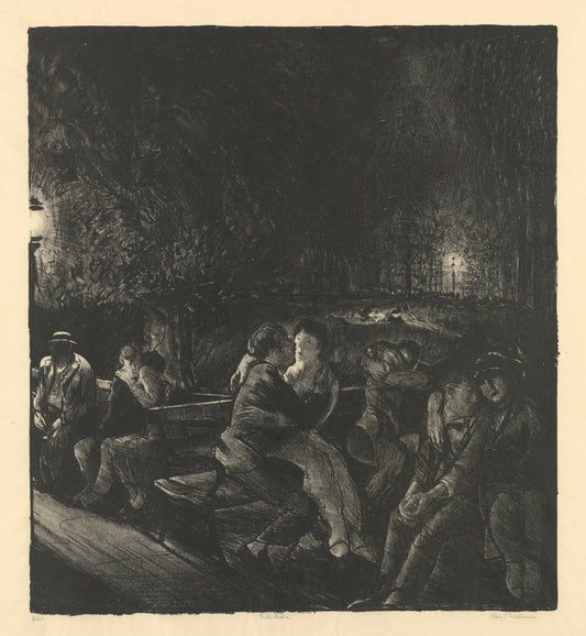 {{ product_title }} Fine Art Print | {{ product_vendor }} Jakero77 George Bellows - Solitude, Romantic Couples (1917) Signed - 17"x22" Fine Art Print Art Print  Jakero77