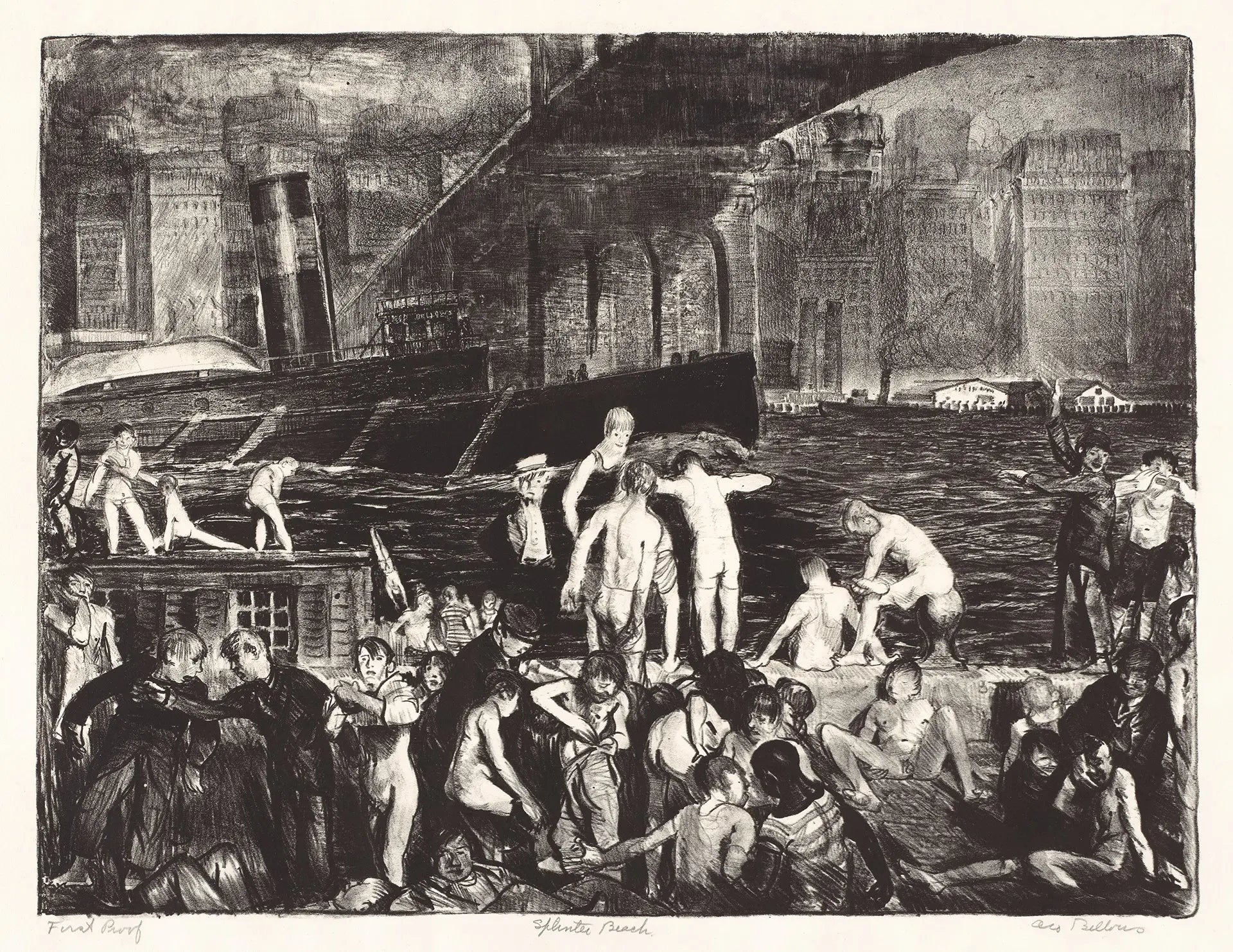 {{ product_title }} Fine Art Print | {{ product_vendor }} Jakero77 George Bellows - Splinter Beach Nudes (1916) Signed - 17" x 22" Fine Art Print Art Print  Jakero77