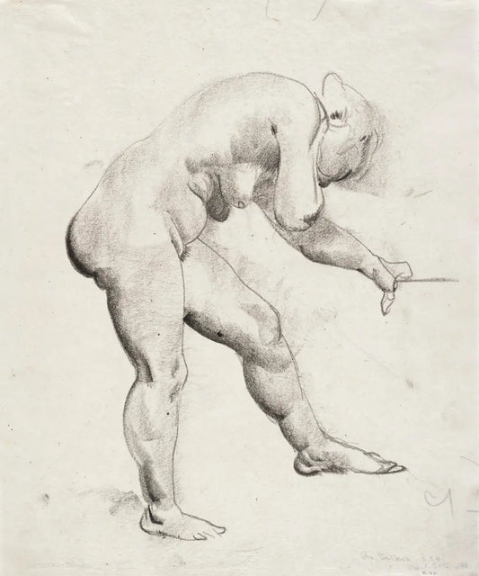{{ product_title }} Fine Art Print | {{ product_vendor }} Jakero77 George Bellows - Standing Nude Bending Forward (1916) Signed - 17" x 22" Art Print Art Print  Jakero77