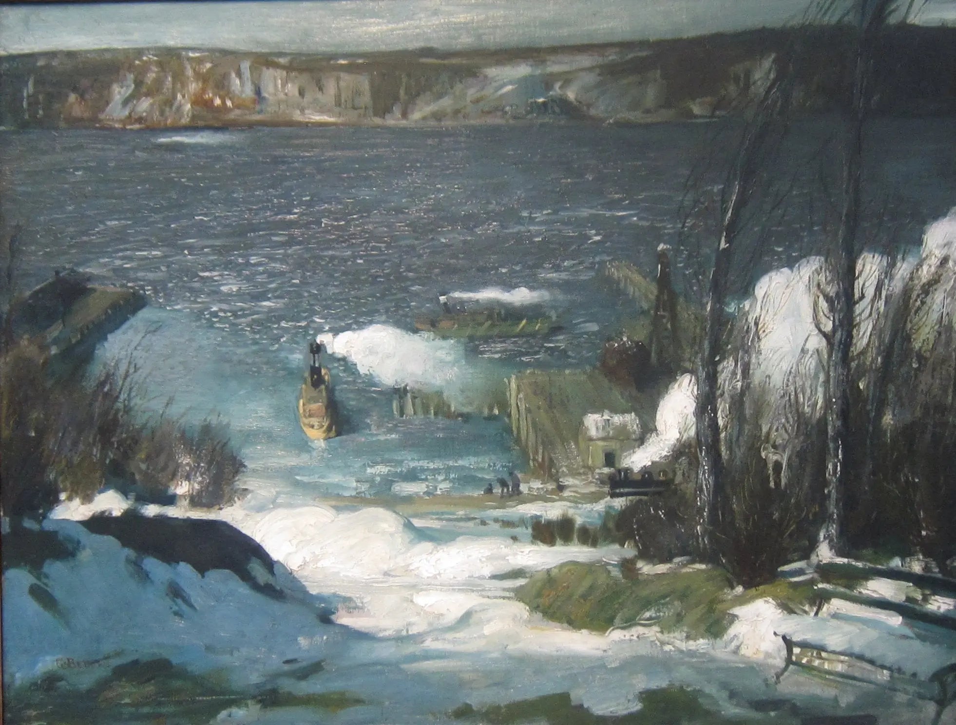 {{ product_title }} Fine Art Print | {{ product_vendor }} Jakero77 George Bellows - Steamboat on North River (1908) Signed - 17" x 22" Fine Art Print Art Print  Jakero77