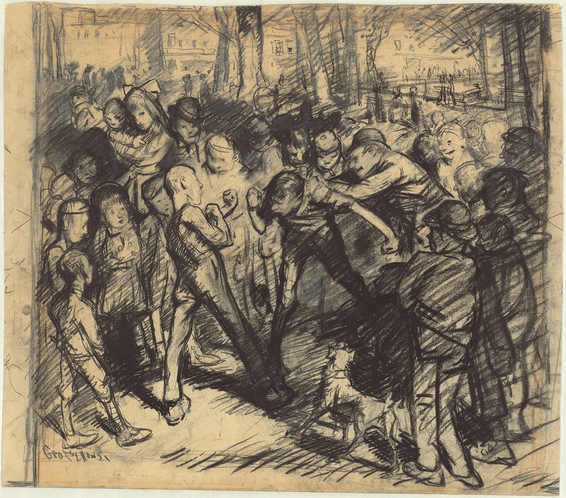 {{ product_title }} Fine Art Print | {{ product_vendor }} Jakero77 George Bellows - Street Fight (1907) Signed - 17" x 22" Fine Art Print Art Print  Jakero77