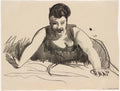{{ product_title }} Fine Art Print | {{ product_vendor }} Jakero77 George Bellows - Study Bathing Beach Girl on Sand (1918) Signed - 17" x 22" Print Art Print  Jakero77