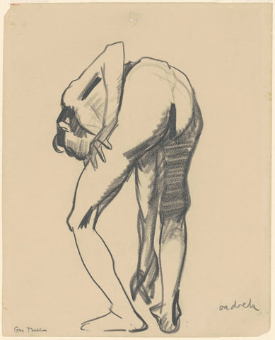 {{ product_title }} Fine Art Print | {{ product_vendor }} Jakero77 George Bellows - Study "Riverfront No. 1" Nude Male Bent Over (1922) Signed - 17"x22" Fine Art Print Art Print  Jakero77