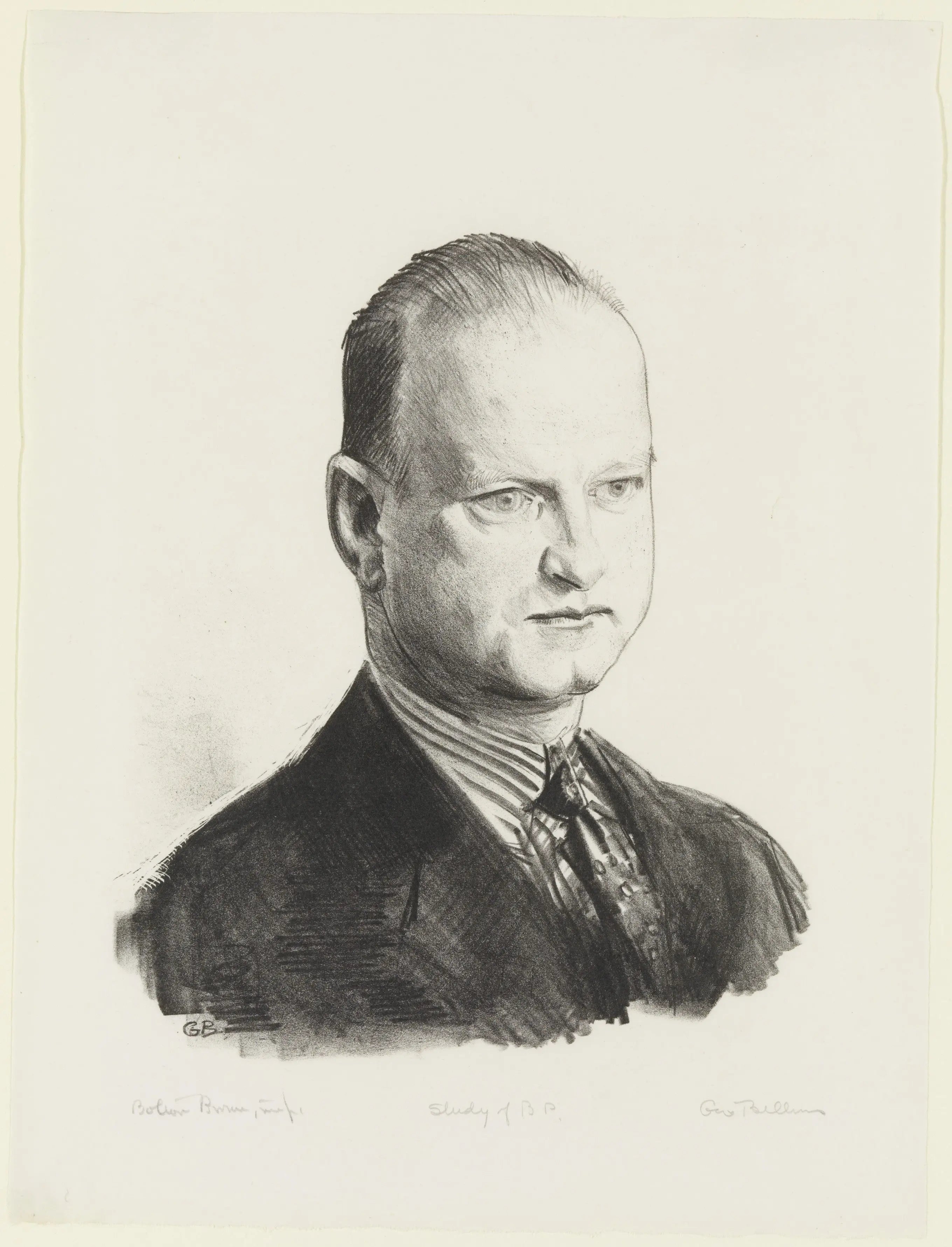 {{ product_title }} Fine Art Print | {{ product_vendor }} Jakero77 George Bellows - Study of B.P. Portrait (1923) Signed - 17" x 22" Fine Art Print Art Print  Jakero77