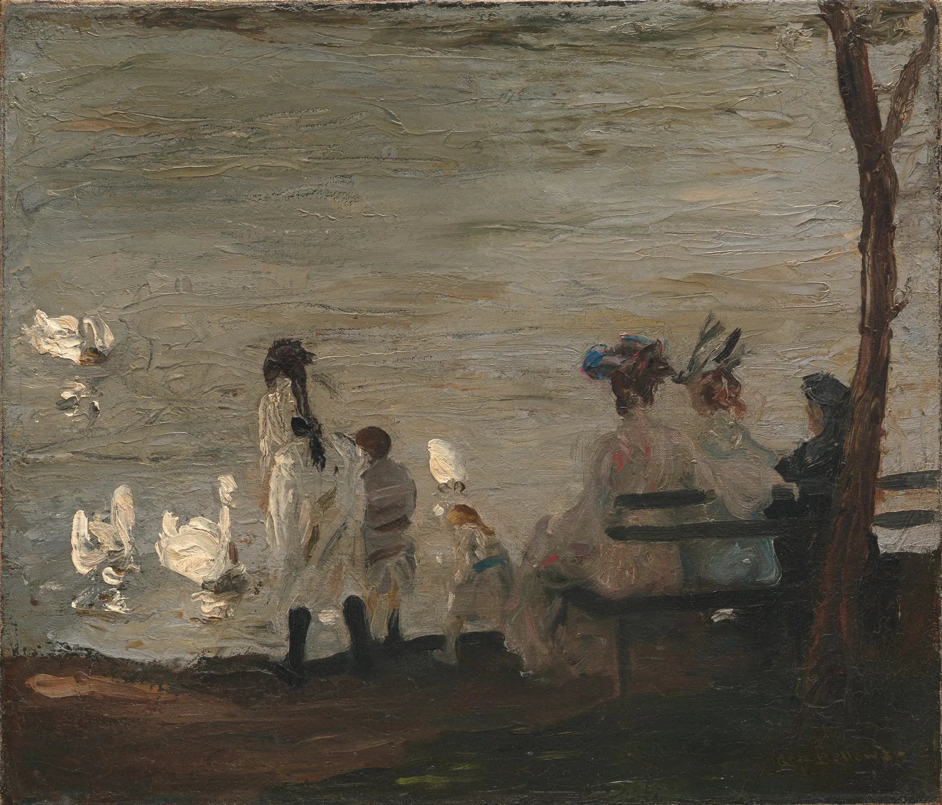 {{ product_title }} Fine Art Print | {{ product_vendor }} Jakero77 George Bellows - Swans in Central Park (1906) Signed - 17" x 22" Fine Art Print Art Print  Jakero77