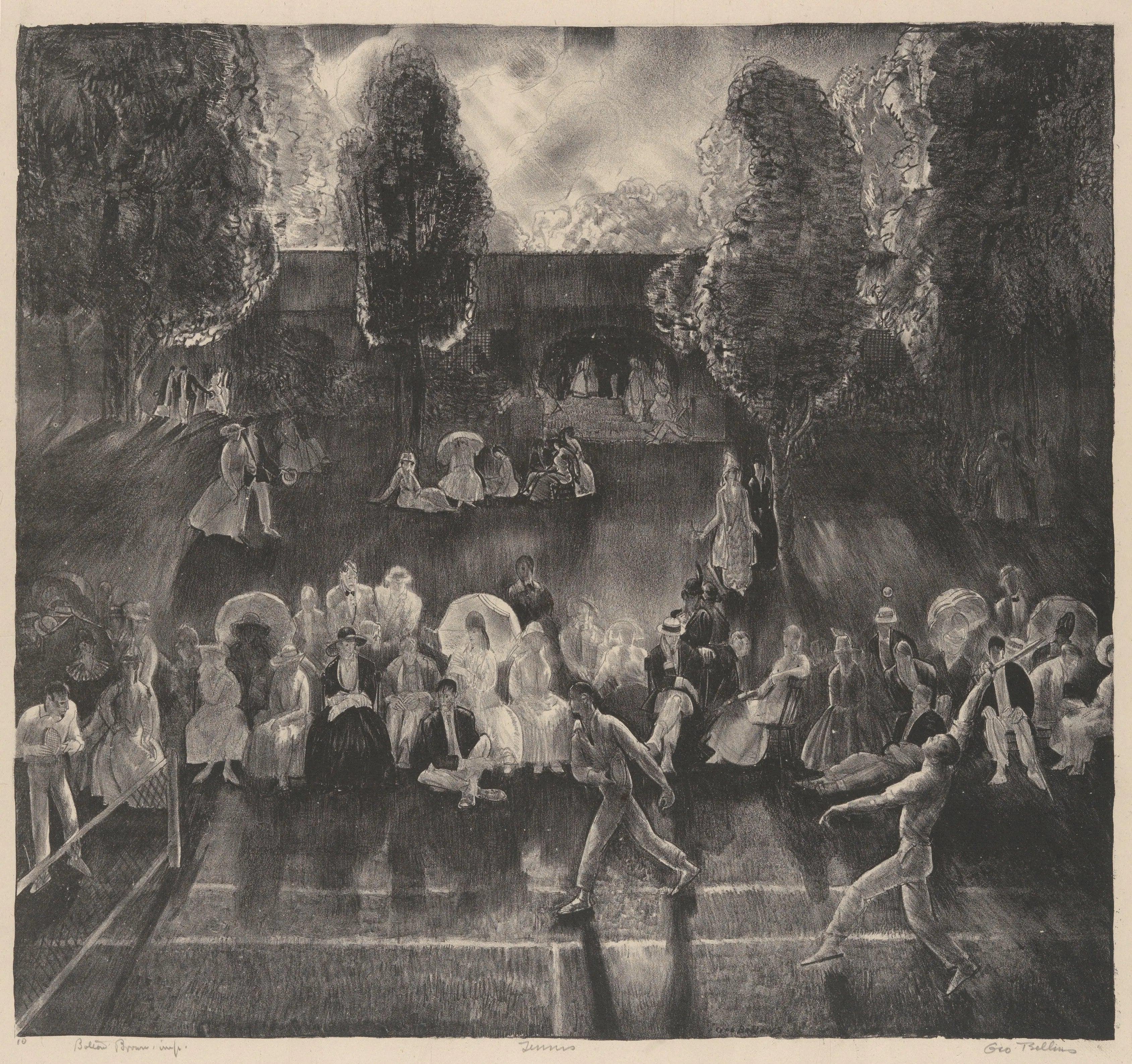 {{ product_title }} Fine Art Print | {{ product_vendor }} Jakero77 George Bellows - Tennis Match circa 1921 Signed - 17" x 22" Fine Art Print Art Print  Jakero77