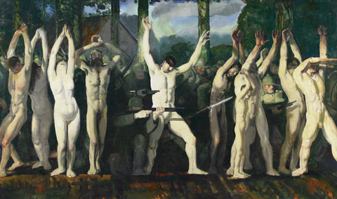 {{ product_title }} Fine Art Print | {{ product_vendor }} Jakero77 George Bellows - The Barricade WWI Shield (1918) Signed - 17"x22" Fine Art Print Art Print  Jakero77