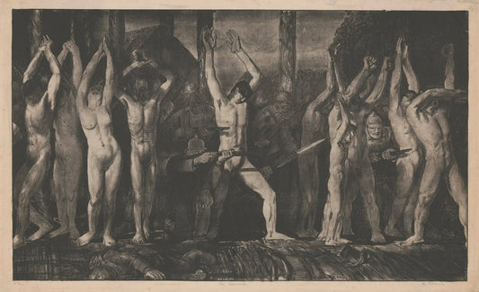 {{ product_title }} Fine Art Print | {{ product_vendor }} Jakero77 George Bellows - The Barricade (1918) Human Shield WW1, Signed - 17" x 22" Print Art Print  Jakero77