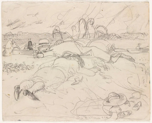 {{ product_title }} Fine Art Print | {{ product_vendor }} Jakero77 George Bellows - The Beach and Girl on Beach (1919) Signed - 17" x 22" Art Print Art Print  Jakero77