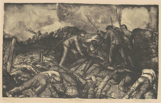 {{ product_title }} Fine Art Print | {{ product_vendor }} Jakero77 George Bellows - The Charge WWI (1918) WW1 Signed - 17" x 22" Fine Art Print Art Print  Jakero77