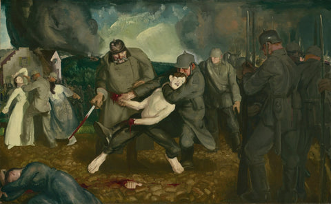 {{ product_title }} Fine Art Print | {{ product_vendor }} Jakero77 George Bellows - The Germans Arrive WW1 (1918) WWI - 17" x 22" Fine Art Print Art Print  Jakero77