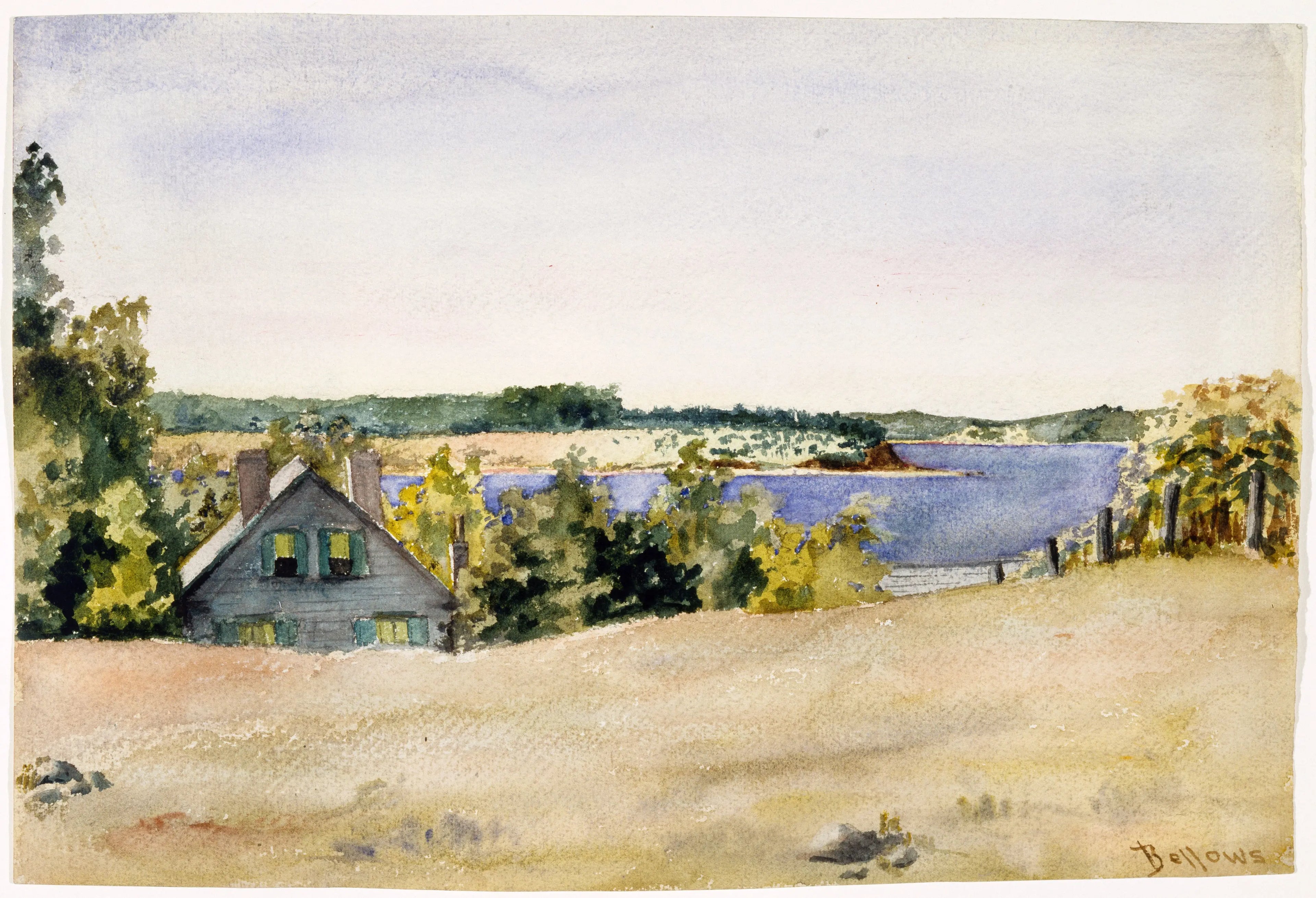 {{ product_title }} Fine Art Print | {{ product_vendor }} Jakero77 George Bellows - The Grove, Gardiner's Bay from Sag Harbor (1899) Signed - 17"x22" Fine Art Print Art Print  Jakero77