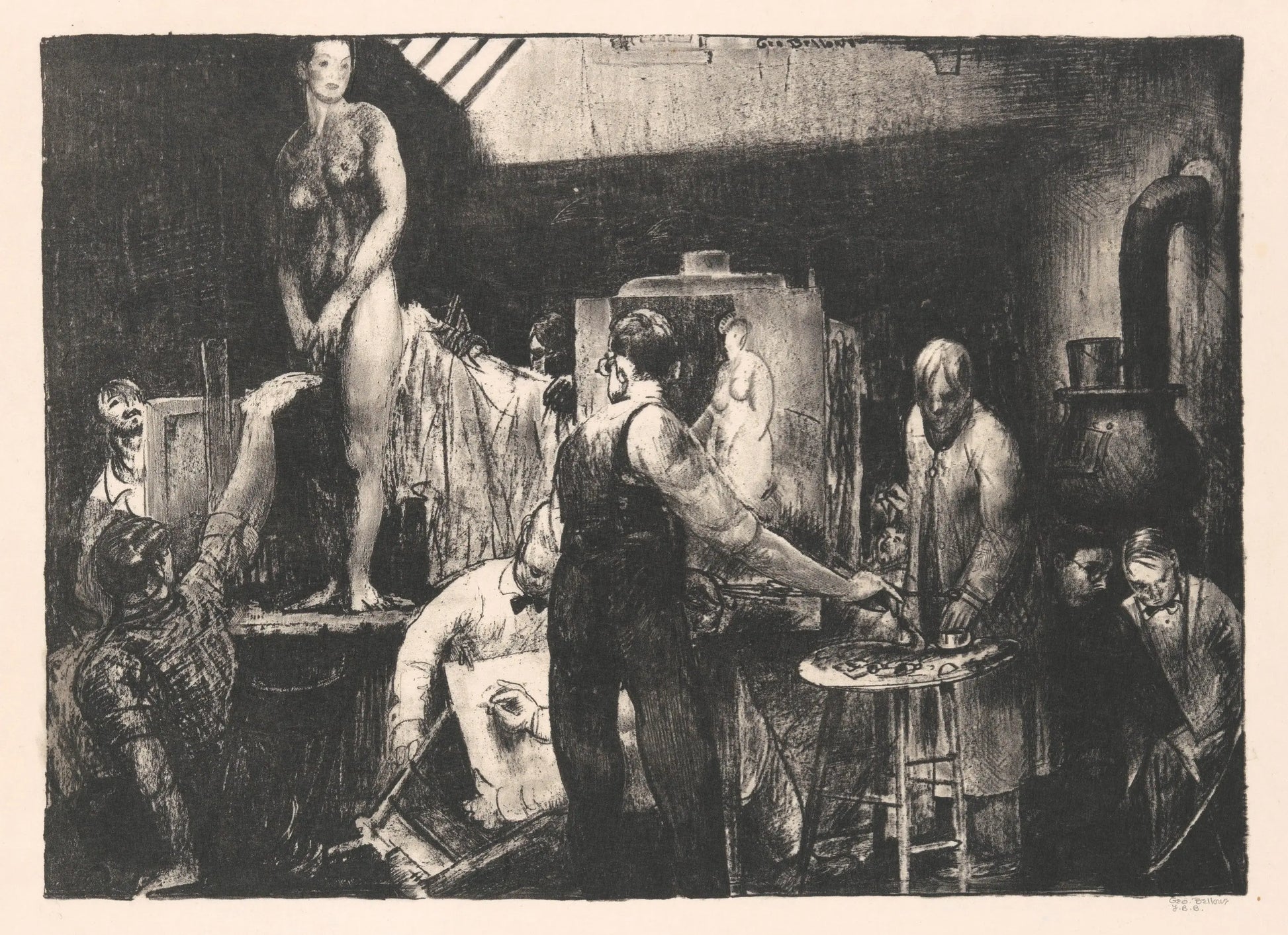 {{ product_title }} Fine Art Print | {{ product_vendor }} Jakero77 George Bellows - The Life Class, Paint & Sculpture (1917) Signed - 17" x 22" Print Art Print  Jakero77