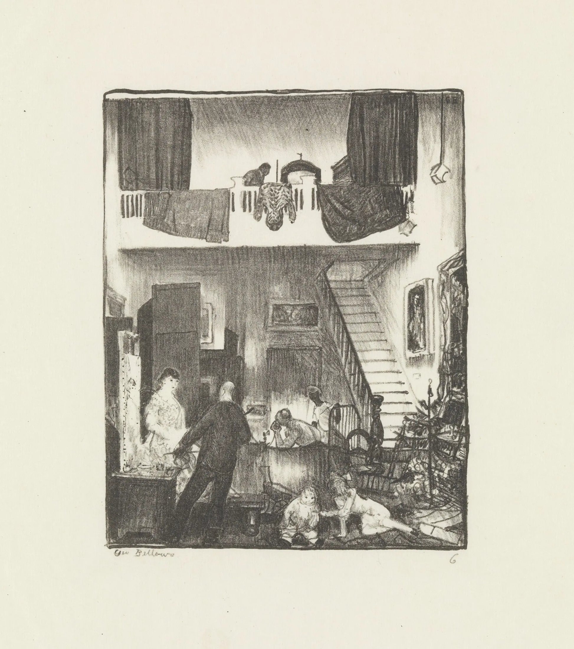 {{ product_title }} Fine Art Print | {{ product_vendor }} Jakero77 George Bellows - The Studio, Christmas (1916) Signed - 17" x 22" Fine Art Print Art Print  Jakero77