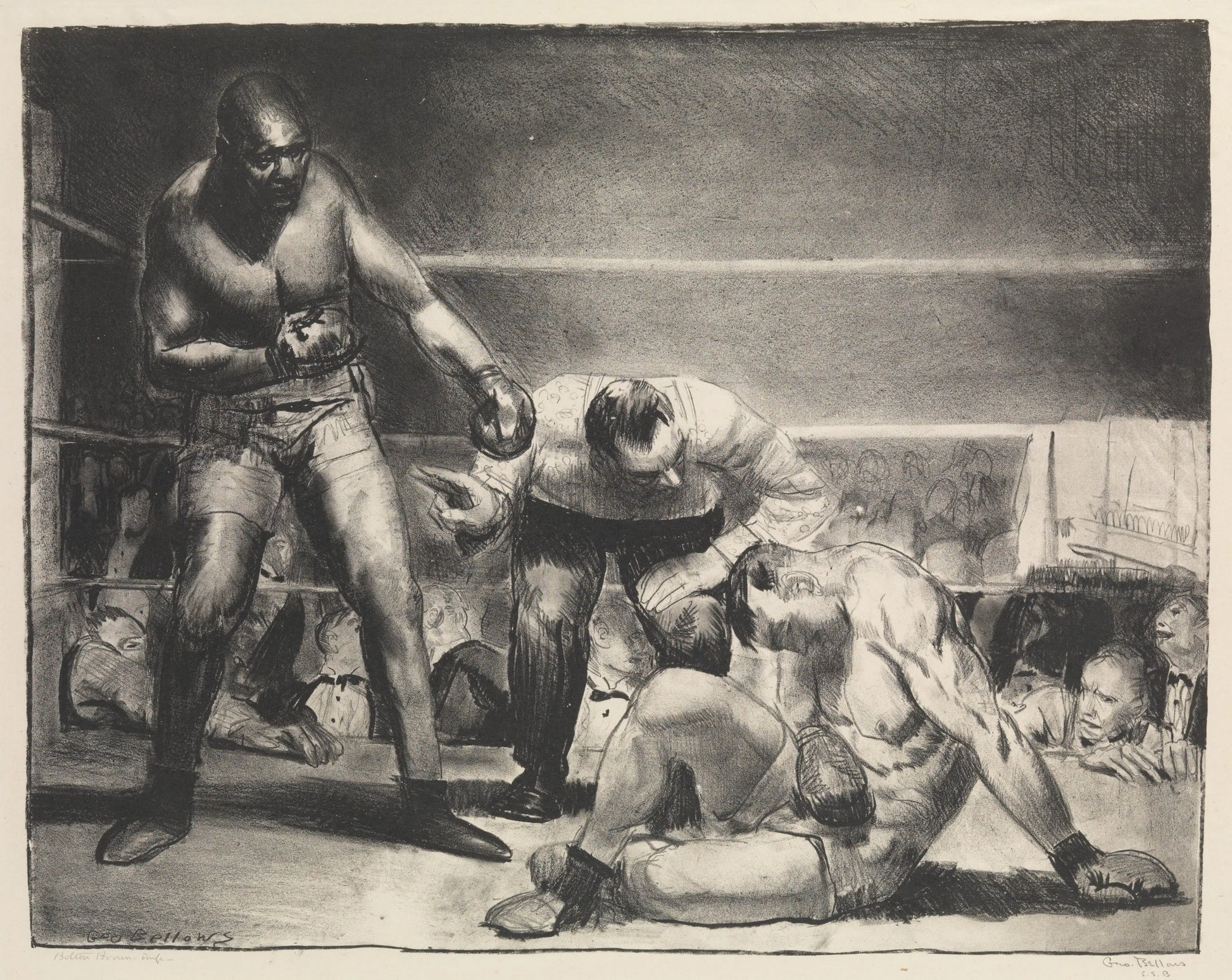 {{ product_title }} Fine Art Print | {{ product_vendor }} Jakero77 George Bellows - The White Hope (1921) Boxing Match Signed - 17" x 22" Art Print Art Print  Jakero77