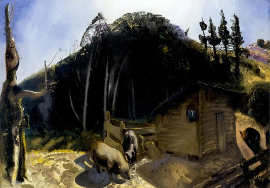 {{ product_title }} Fine Art Print | {{ product_vendor }} Jakero77 George Bellows - Three Pigs and a Mountain (1922) - 17" x 22" Fine Art Print Art Print  Jakero77