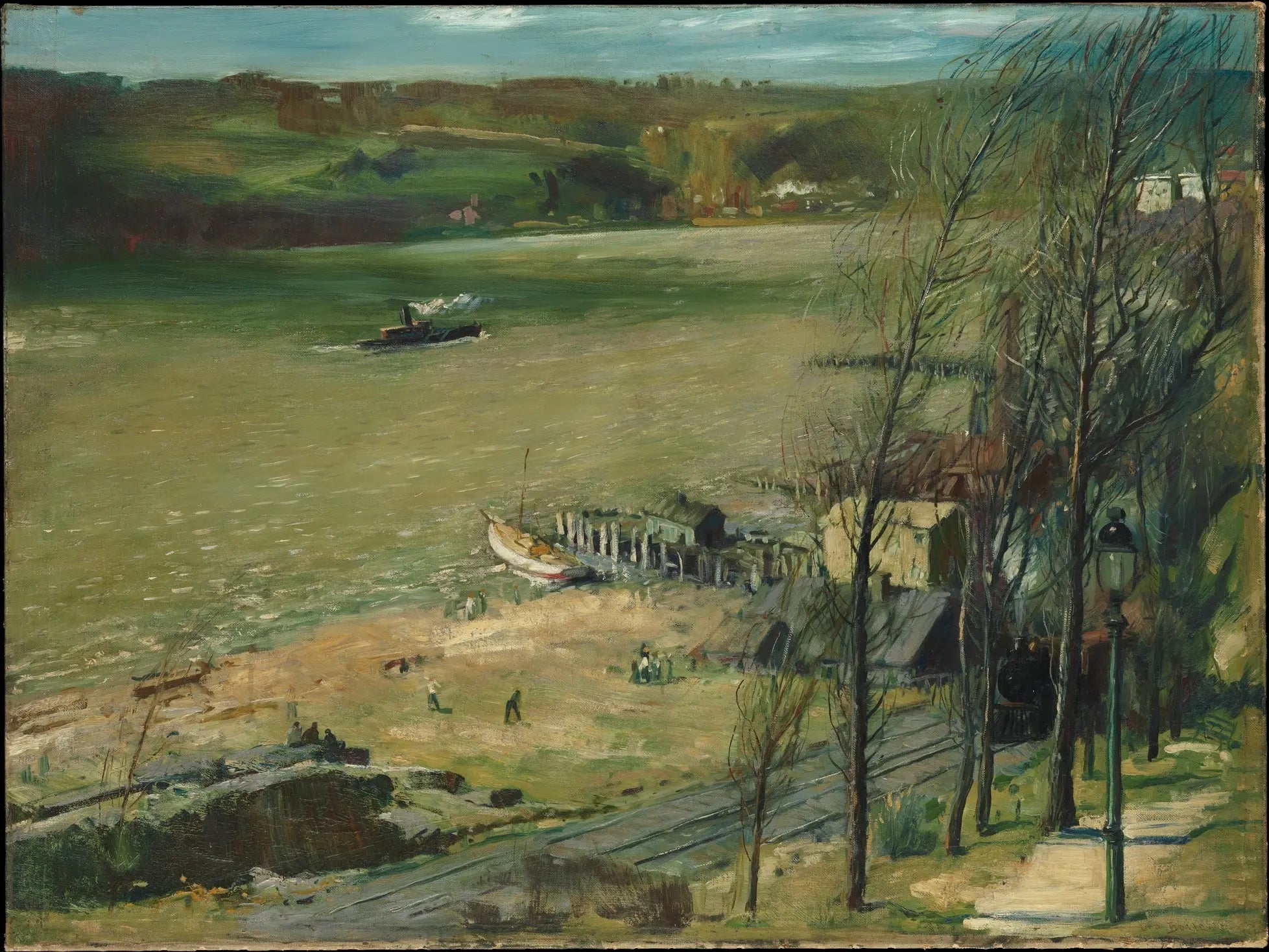 {{ product_title }} Fine Art Print | {{ product_vendor }} Jakero77 George Bellows - Up the Hudson River (1908) Signed - 17" x 22" Fine Art Print Art Print  Jakero77