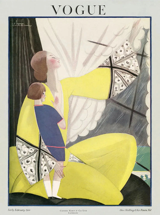 {{ product_title }} Fine Art Print | {{ product_vendor }} Jakero77 Georges LePape - Vintage Vogue Fashion Kimono Style (1922) - 17" x 22" Art Print Art Print  Jakero77