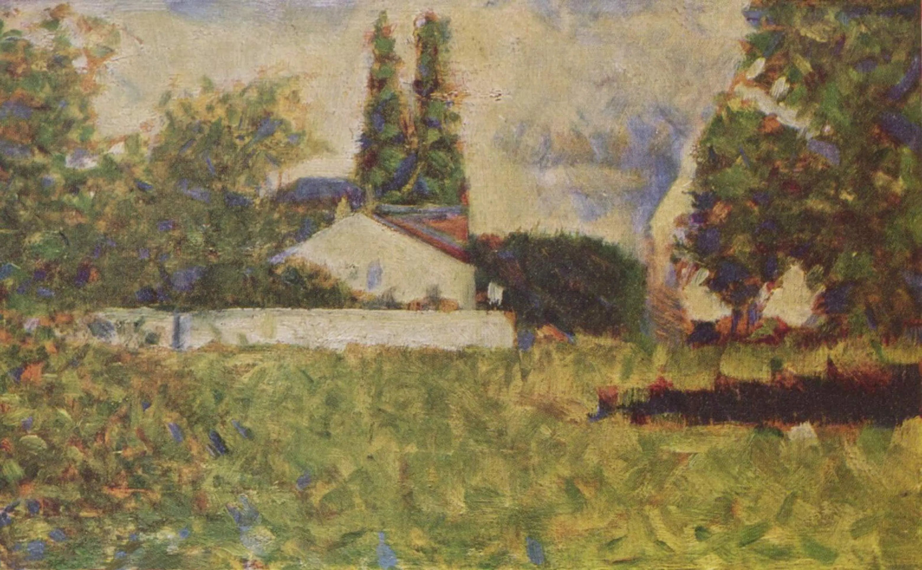 {{ product_title }} Fine Art Print | {{ product_vendor }} Jakero77 Georges Seurat - A House Between Trees (1883) - 17" x 22" Fine Art Print Art Print  Jakero77