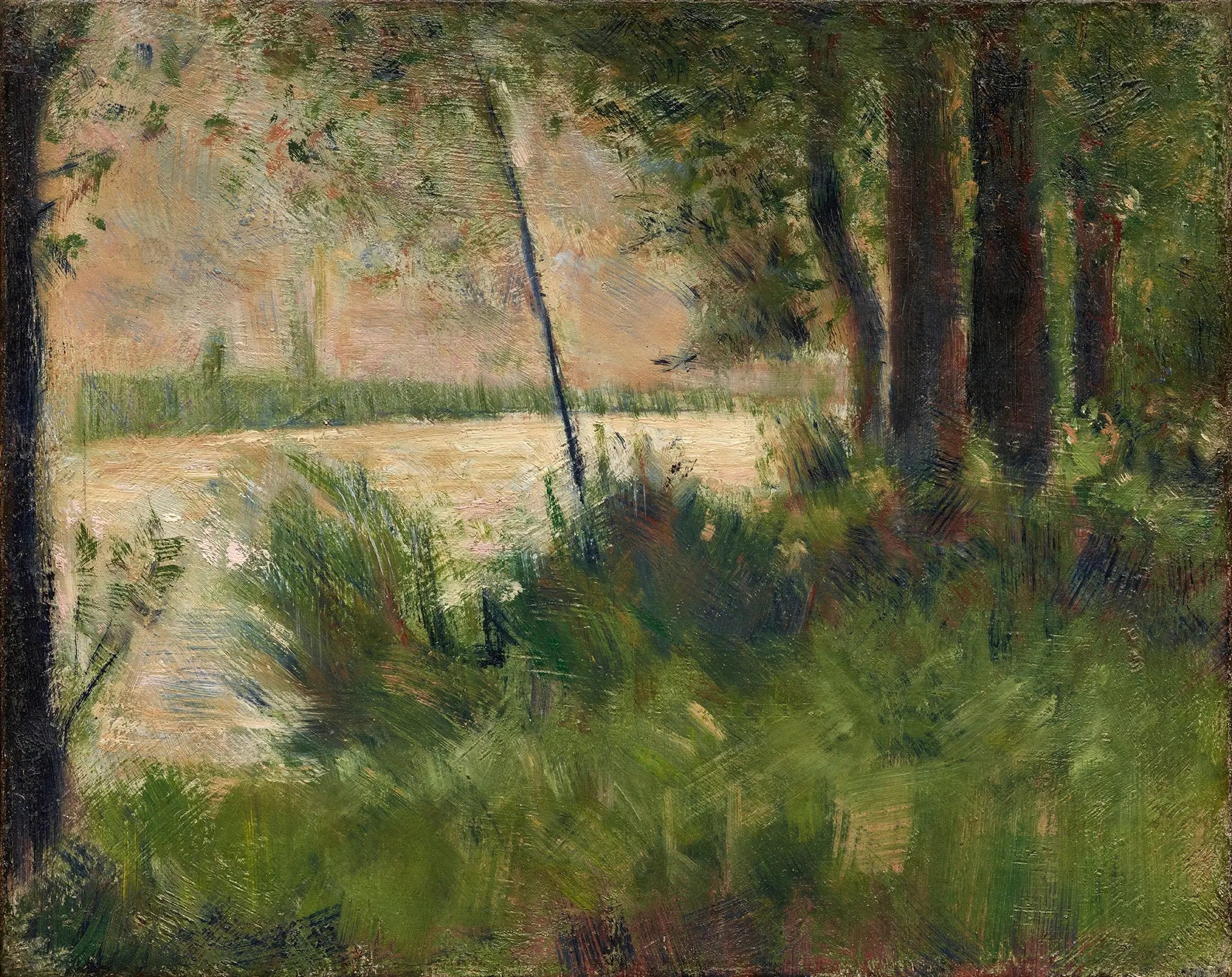{{ product_title }} Fine Art Print | {{ product_vendor }} Jakero77 Georges Seurat - Grassy Riverbank (1881) France - 17" x 22" Fine Art Print Art Print  Jakero77