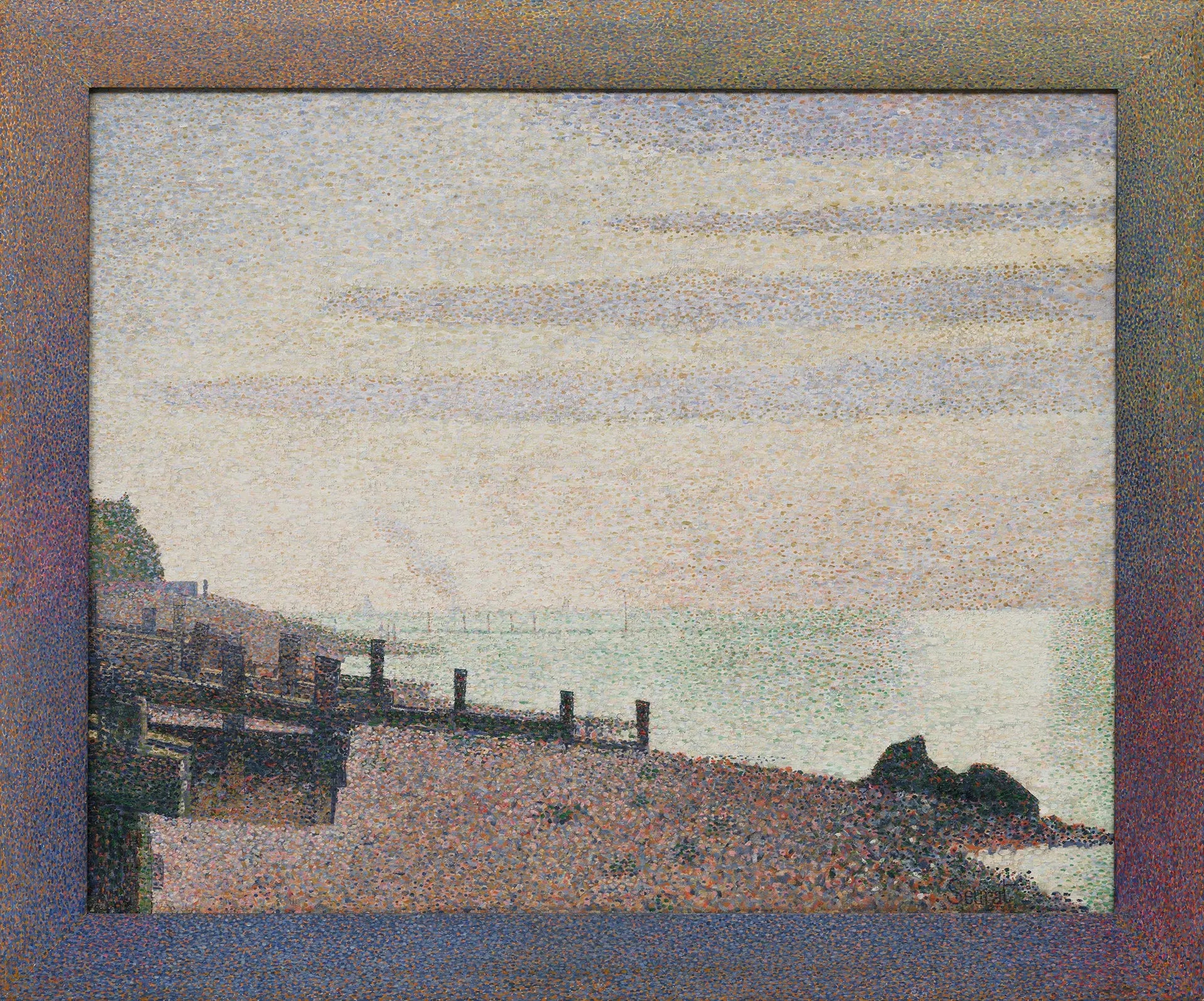 {{ product_title }} Fine Art Print | {{ product_vendor }} Jakero77 Georges Seurat - Mouth of the Seine at Honfleur, Evening (1886) Signed - 17" x 22" Fine Art Print Art Print  Jakero77