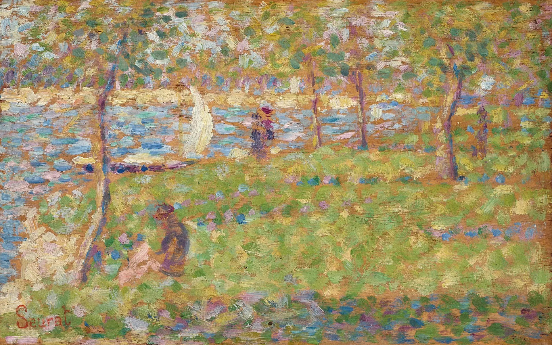 {{ product_title }} Fine Art Print | {{ product_vendor }} Jakero77 Georges Seurat - Sailboat (1884) Signed - 17" x 22" Fine Art Print Art Print  Jakero77