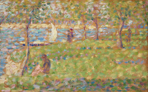{{ product_title }} Fine Art Print | {{ product_vendor }} Jakero77 Georges Seurat - Sailboat (1884) Signed - 17" x 22" Fine Art Print Art Print  Jakero77