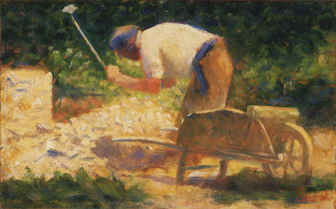 {{ product_title }} Fine Art Print | {{ product_vendor }} Jakero77 Georges Seurat - Stone Breaker & Wheelbarrow, Le Raincy 1882-83 Signed - 17"x22" Fine Art Print Art Print  Jakero77