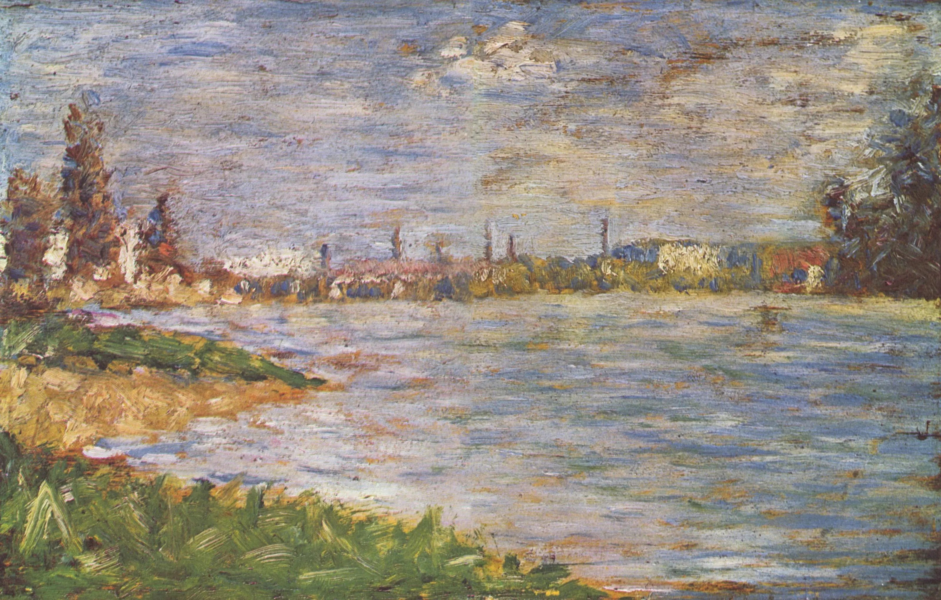 {{ product_title }} Fine Art Print | {{ product_vendor }} Jakero77 Georges Seurat - The Riverbanks (1882-83) Seine France - 17" x 22" Fine Art Print Art Print  Jakero77