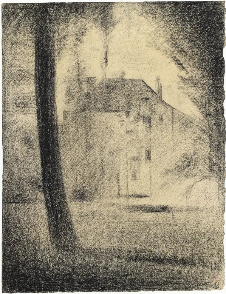 {{ product_title }} Fine Art Print | {{ product_vendor }} Jakero77 Georges Seurat - The Tree Trunk, Post-Impressionist - 17" x 22" Fine Art Print Art Print  Jakero77