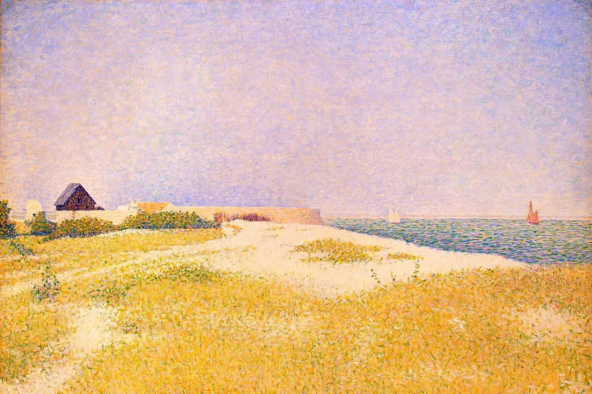 {{ product_title }} Fine Art Print | {{ product_vendor }} Jakero77 Georges Seurat - View of Fort Samson (1885) France - 17" x 22" Fine Art Print Art Print  Jakero77