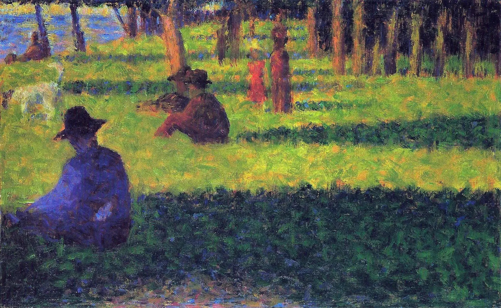 {{ product_title }} Fine Art Print | {{ product_vendor }} Jakero77 Georges Seurat - White Dog (1884-85) France Pointillism - 17"x22" Fine Art Print Art Print  Jakero77