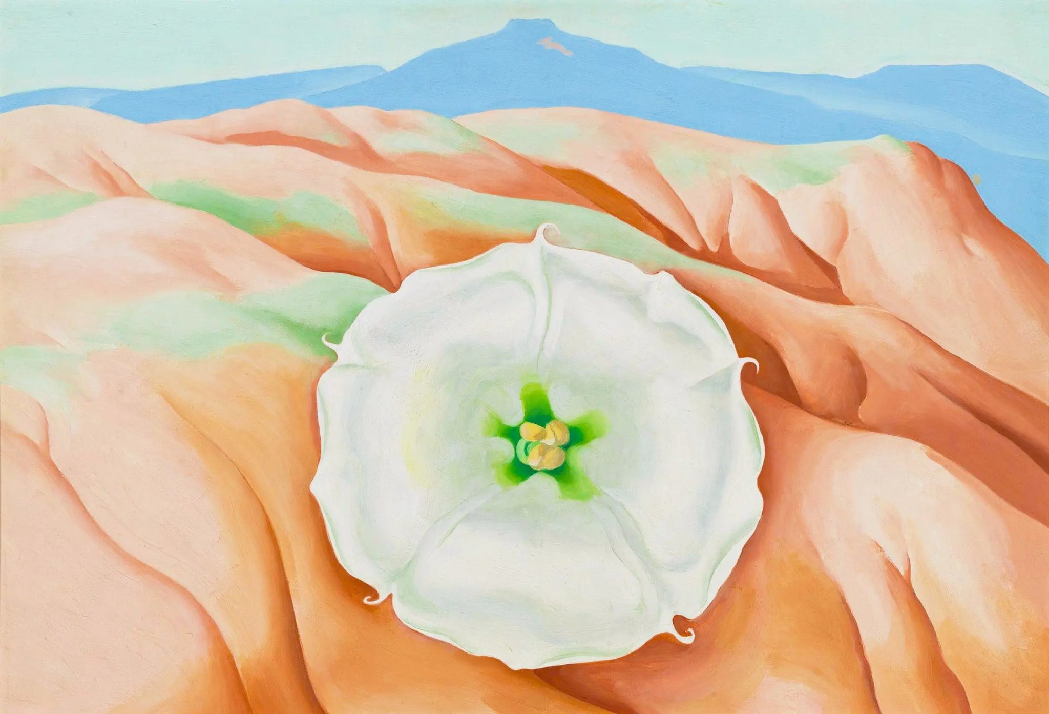 {{ product_title }} Fine Art Print | {{ product_vendor }} Jakero77 Georgia O'Keeffe - Red Hills and White Flower II (1940) - 17"x22" Fine Art Print Art Print  Jakero77