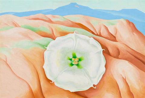 {{ product_title }} Fine Art Print | {{ product_vendor }} Jakero77 Georgia O'Keeffe - Red Hills and White Flower II (1940) - 17"x22" Fine Art Print Art Print  Jakero77