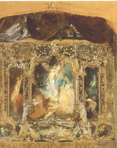 {{ product_title }} Fine Art Print | {{ product_vendor }} Jakero77 Gustav Klimt - Design For a Theater Curtain (1883) Signed - 17"x22" Fine Art Print Art Print  Jakero77