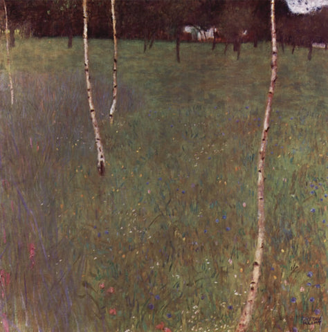 {{ product_title }} Fine Art Print | {{ product_vendor }} Jakero77 Gustav Klimt - Farmhouses with Birch Trees (1900) Signed -17" x 22" Fine Art Print Art Print  Jakero77