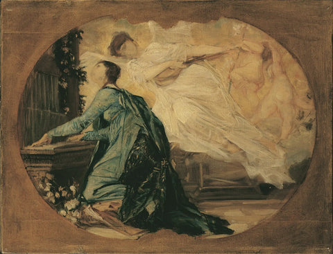 {{ product_title }} Fine Art Print | {{ product_vendor }} Jakero77 Gustav Klimt - Female Organ Player (1885) Symbolism - 17" x 22" Fine Art Print Art Print  Jakero77