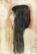{{ product_title }} Fine Art Print | {{ product_vendor }} Jakero77 Gustav Klimt - Girl with Long Hair, Sketch for Nude Veritas 1899 - 17"x22" Print Art Print  Jakero77