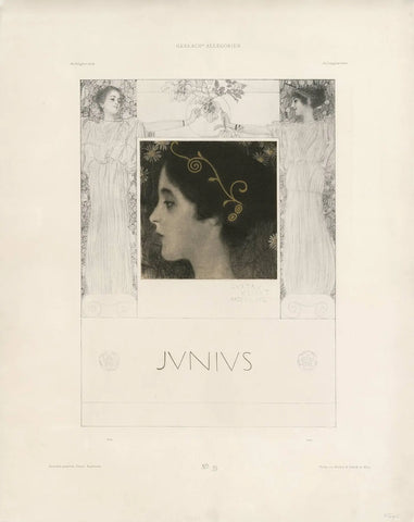 {{ product_title }} Fine Art Print | {{ product_vendor }} Jakero77 Gustav Klimt - Junius (1896) Allegorical Symbolism Signed - 17" x 22" Art Print Art Print  Jakero77