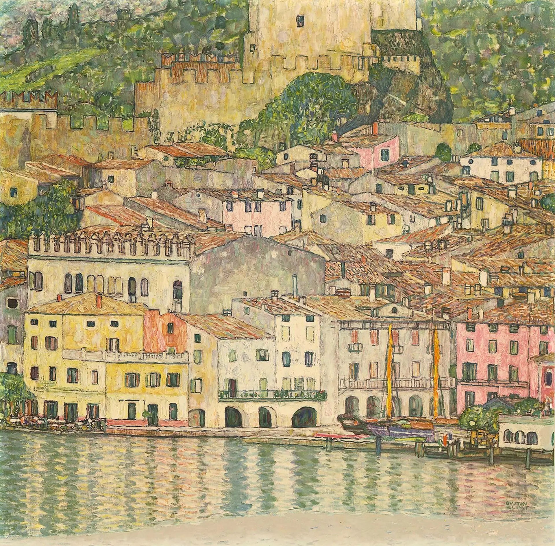 {{ product_title }} Fine Art Print | {{ product_vendor }} Jakero77 Gustav Klimt - Malcesine on Lake Garda (1913) Signed - 17" x 22" Fine Art Print Art Print  Jakero77