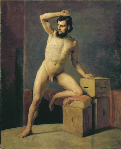{{ product_title }} Fine Art Print | {{ product_vendor }} Jakero77 Gustav Klimt - Male Nude (1883) Männlicher Akt Signed - 17" x 22" Fine Art Print Art Print  Jakero77