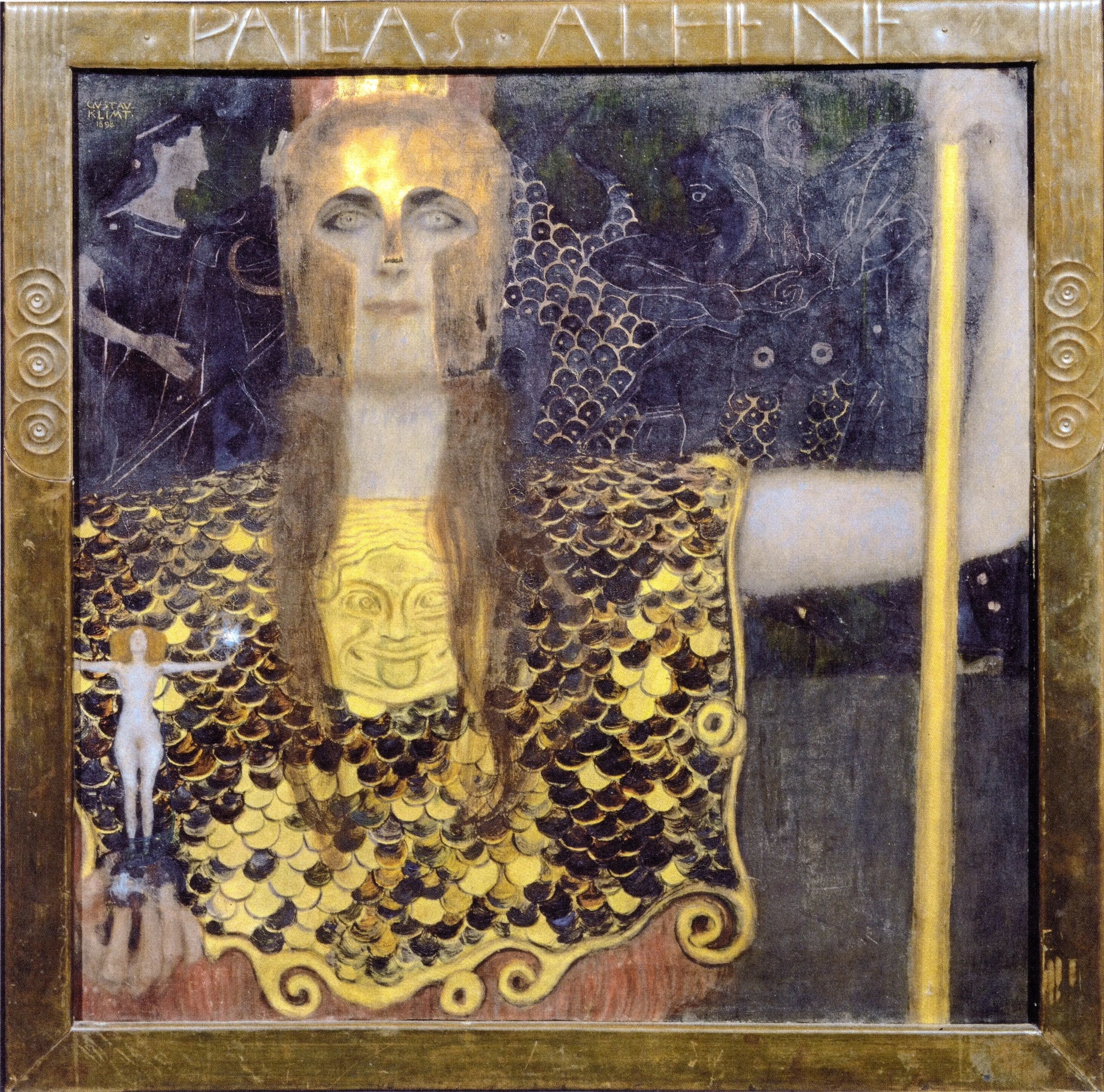{{ product_title }} Fine Art Print | {{ product_vendor }} Jakero77 Gustav Klimt - Minerva or Pallas Athena (1898) Signed - 17" x 22" Fine Art Print Art Print  Jakero77