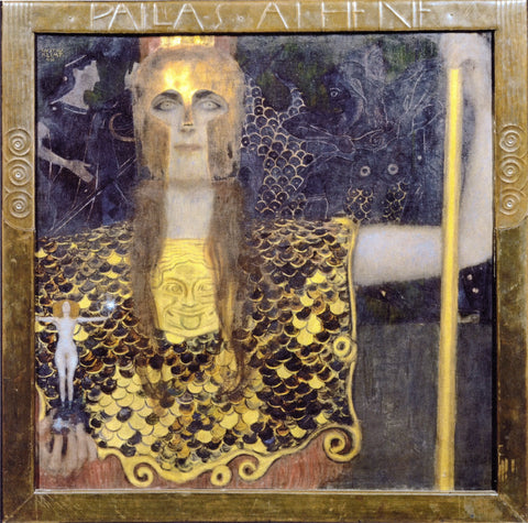 {{ product_title }} Fine Art Print | {{ product_vendor }} Jakero77 Gustav Klimt - Minerva or Pallas Athena (1898) Signed - 17" x 22" Fine Art Print Art Print  Jakero77