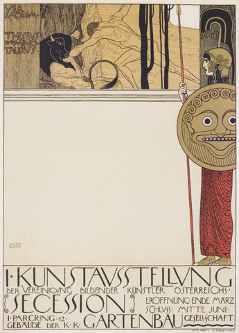 {{ product_title }} Fine Art Print | {{ product_vendor }} Jakero77 Gustav Klimt - Poster for First Art Exhibition of Secession Art Movement - 17"x22" Fine Art Print Art Print  Jakero77