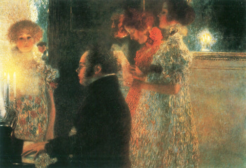 {{ product_title }} Fine Art Print | {{ product_vendor }} Jakero77 Gustav Klimt - Schubert at the Piano (1899) - 17" x 22" Fine Art Print Art Print  Jakero77