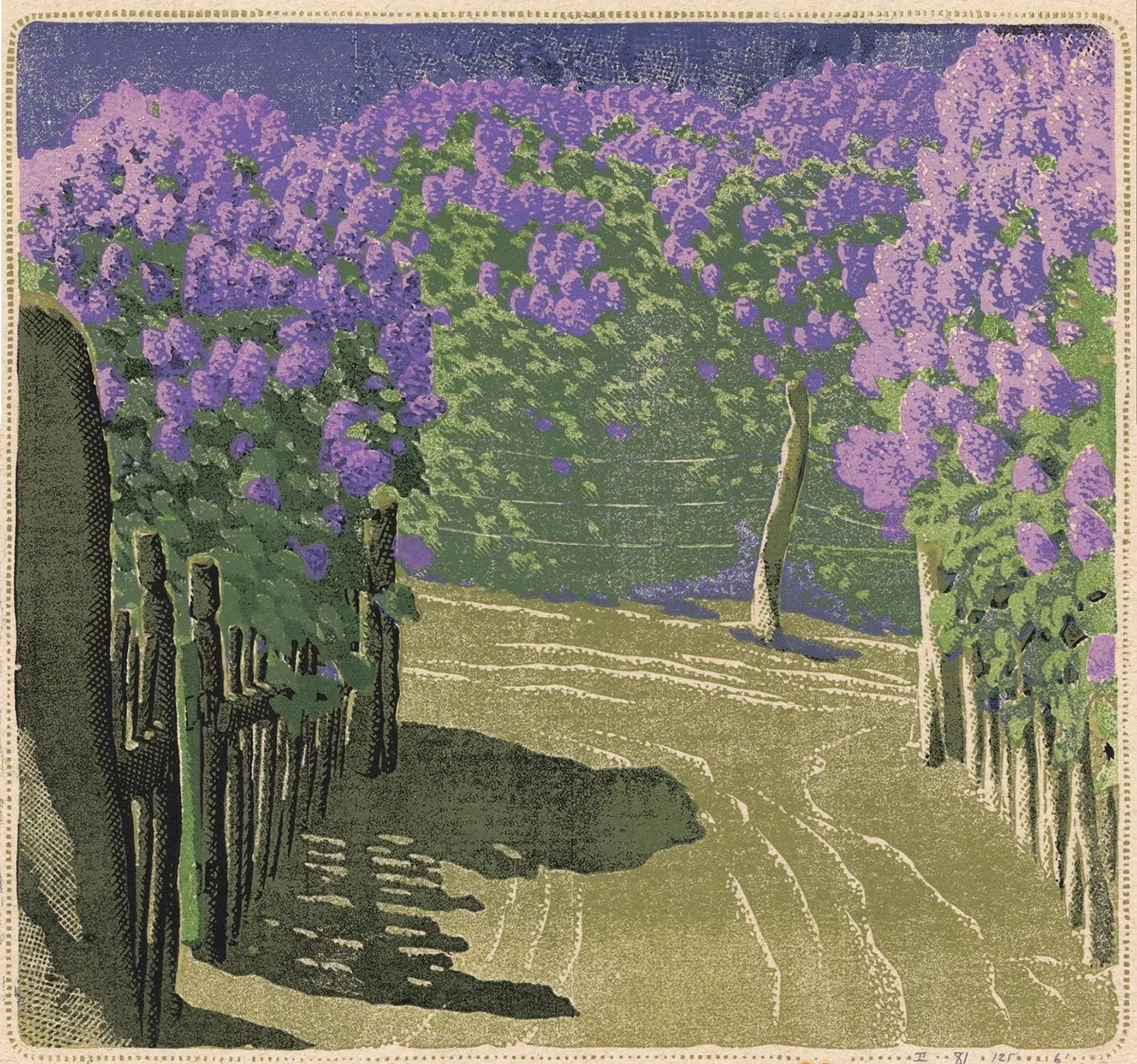 {{ product_title }} Fine Art Print | {{ product_vendor }} Jakero77 Gustave Baumann - A Lilac Year (1927) - 17" x 22" Fine Art Print Art Print  Jakero77